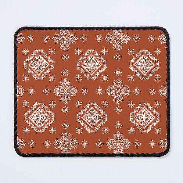 Item preview, Seamless White Floral Damask Pattern on a Burnt Orange Background designed and sold by DesignByNui.