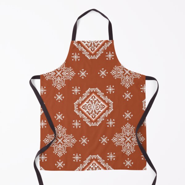 Item preview, Seamless White Floral Damask Pattern on a Burnt Orange Background designed and sold by DesignByNui.