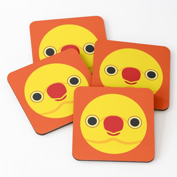 Item preview, The face of a yellow female Rose-ringed parakeet designed and sold by INKOYADO.