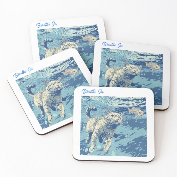 Item preview, Whiskers’ Wet Awakening: Cat Meets Fish Reality  designed and sold by GGNorth2.