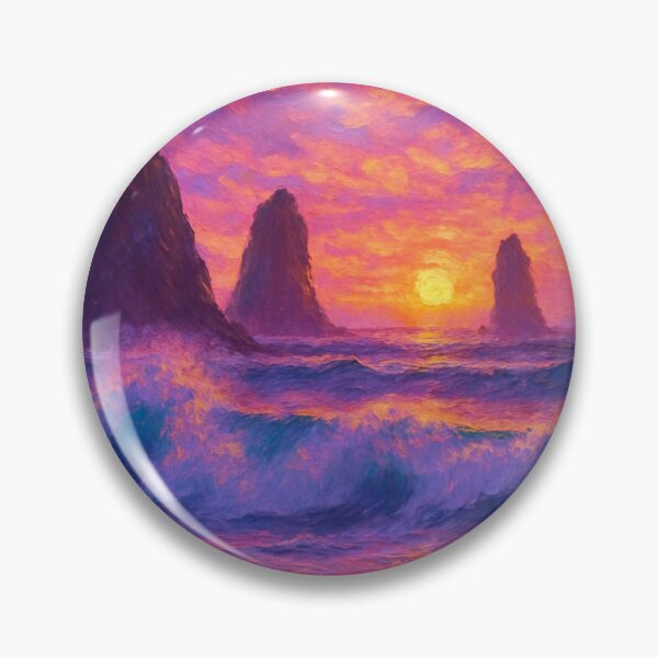 Item preview, Impressionist Sunset Over Ocean Seastacks designed and sold by shogan712.
