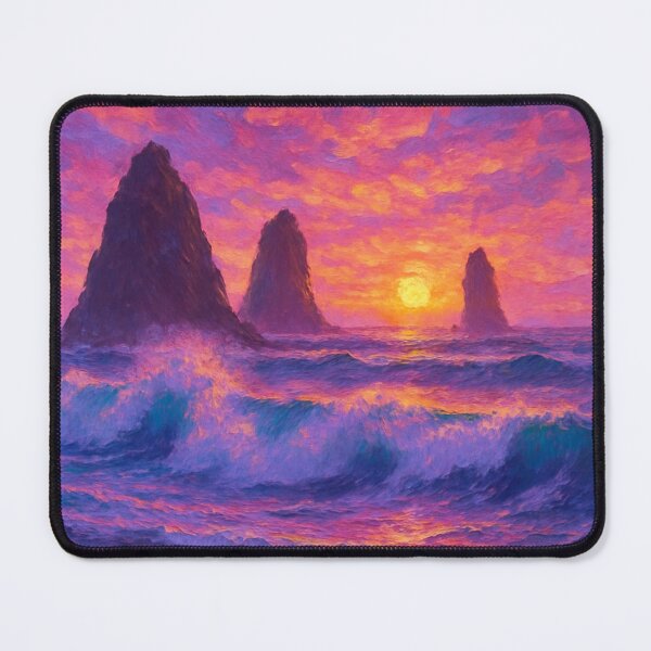 Item preview, Impressionist Sunset Over Ocean Seastacks designed and sold by shogan712.
