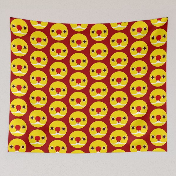 Item preview, The face of a lutino male Rose-ringed parakeet designed and sold by INKOYADO.