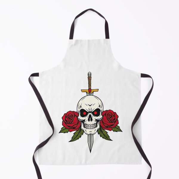 Item preview, Gothic Skull with Red Roses and Sword Design designed and sold by ArtfulWeave.