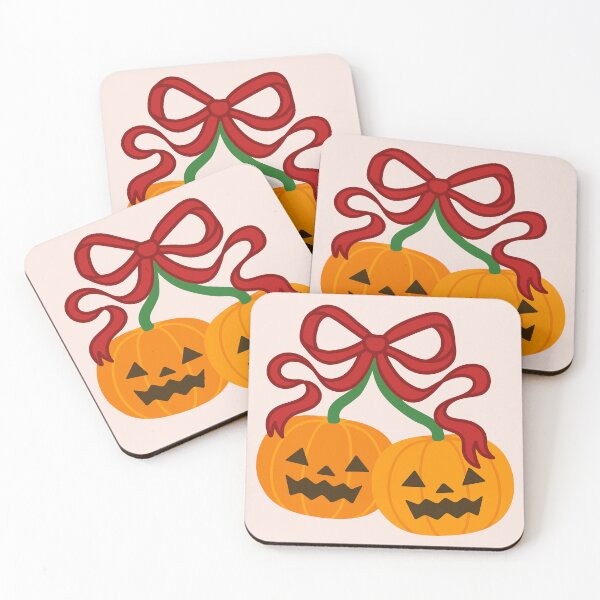 Item preview, Pumpkin Cherry Bow Halloween Spooky Jack-o-Lantern designed and sold by Magnolia Valley Art.