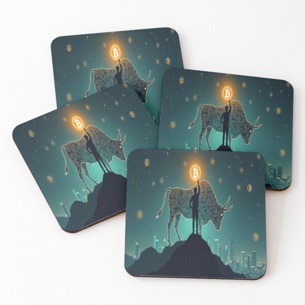 Item preview, Crypto Bull Market Bitcoin Mountain Peak Silhouette designed and sold by Aicrag-Shop.