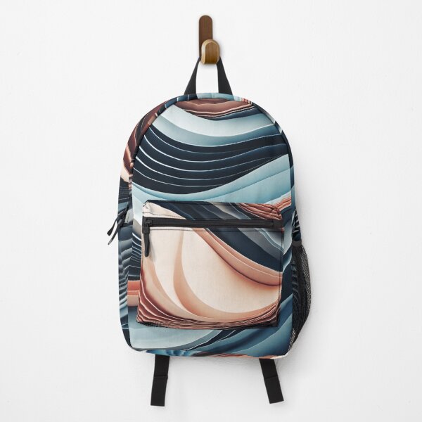 Item preview, Elegant Aesthetic Peach and Blue Colored Sculpted Ribbon Design designed and sold by greenflashwear.