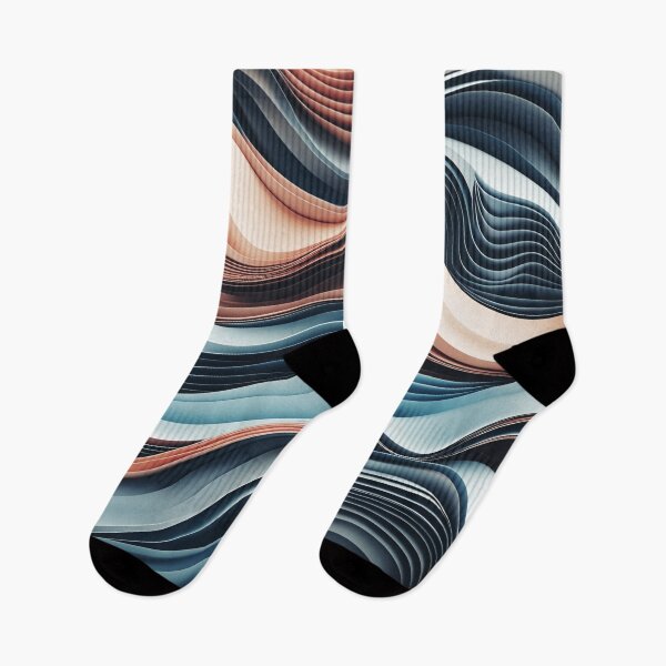 Item preview, Elegant Aesthetic Peach and Blue Colored Sculpted Ribbon Design designed and sold by greenflashwear.