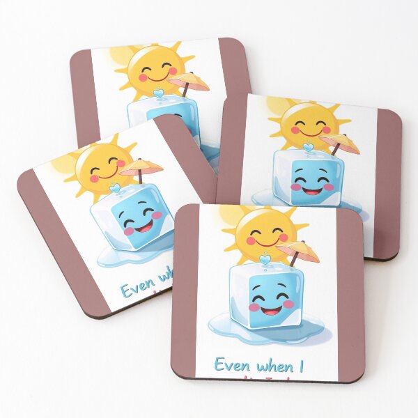 Item preview, Un glaçon qui fond avec le sourire – Illustration d’été kawaii. Melting Ice Cube with a Smile – Cute Summer Cartoon Art designed and sold by Drawingshirts.