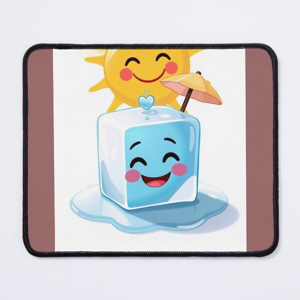 Item preview, Un glaçon qui fond avec le sourire – Illustration d’été kawaii. Melting Ice Cube with a Smile – Cute Summer Cartoon Art designed and sold by Drawingshirts.