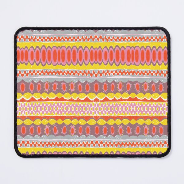 Item preview, Soft geometric hanmade felt tip pen pink yellow red designed and sold by Alessandro Remo Mazzoni Remotextiles.