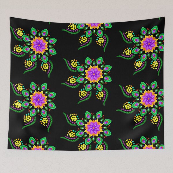 Item preview, Floral Rangoli Mandala with Peacock Feather Art designed and sold by ExploreAura Studio.