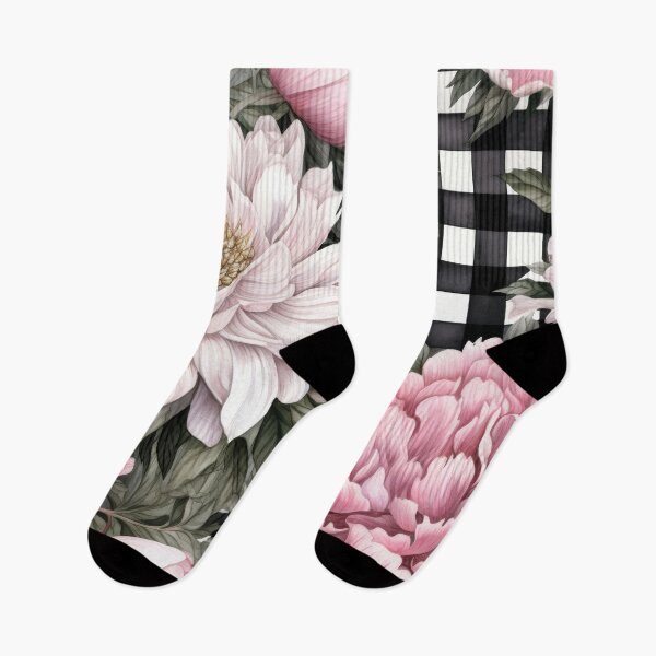 Item preview, Plaid Pink Peony Flowers designed and sold by WatercolorLane.