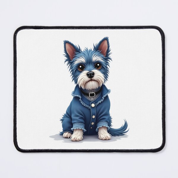 Item preview, Adorable Yorkie Dog in Jeans Outfit designed and sold by Rosaliartbook.