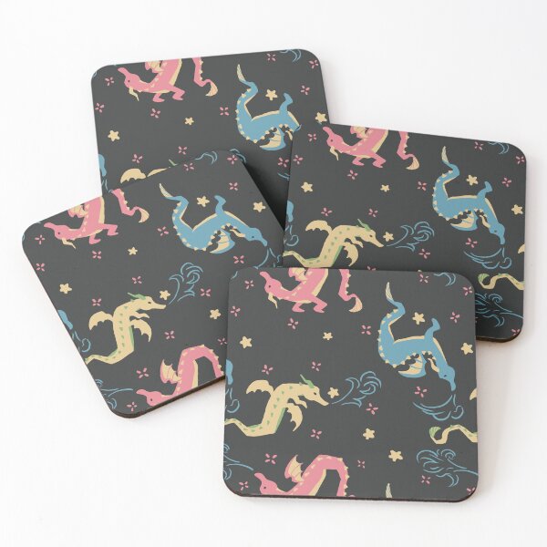 Item preview, Dragon Tails – Mystical Sky Dragon Pattern Black designed and sold by Aysa Designs.