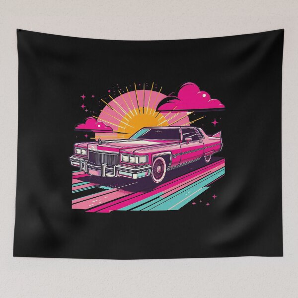 Item preview, Pink Cadillac – Retro 1950s Classic Retro Car Art designed and sold by AlessaHelios.