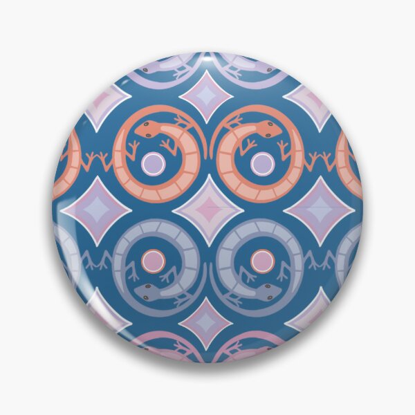 Item preview, Spiralizards in muted colours on teal designed and sold by QuirkyCraftz.