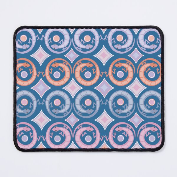 Item preview, Spiralizards in muted colours on teal designed and sold by QuirkyCraftz.