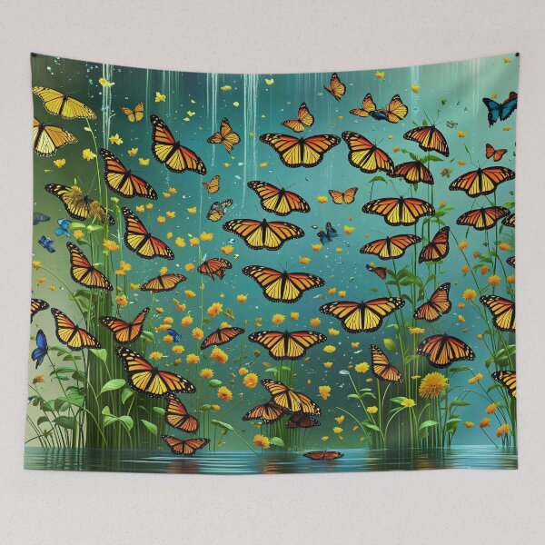 Item preview, Vibrant Butterfly Garden Illustration designed and sold by Rostislav Bouda.