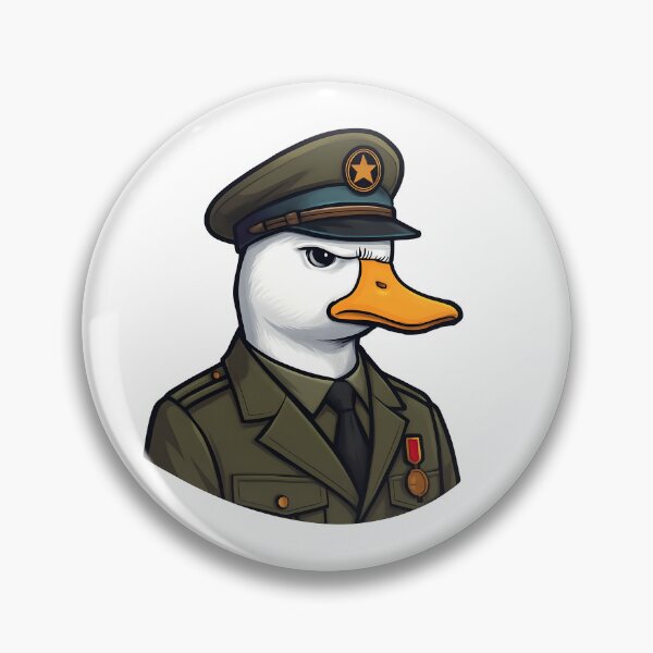 Item preview, Commander Duck – Military Cartoon Duck Sticker designed and sold by PeoriaSkyeco.