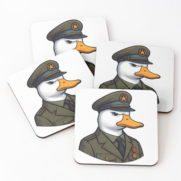 Item preview, Commander Duck – Military Cartoon Duck Sticker designed and sold by PeoriaSkyeco.