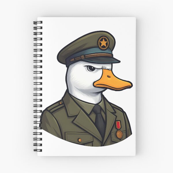 Item preview, Commander Duck – Military Cartoon Duck Sticker designed and sold by PeoriaSkyeco.