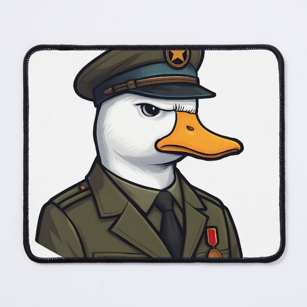 Item preview, Commander Duck – Military Cartoon Duck Sticker designed and sold by PeoriaSkyeco.