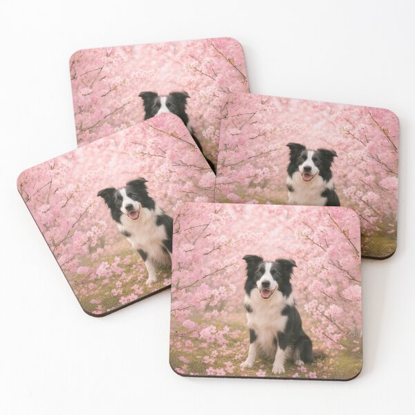 Item preview, Border Collie Under Cherry Blossoms - Dreamy Dog Nature Scene designed and sold by Nature's Palette.
