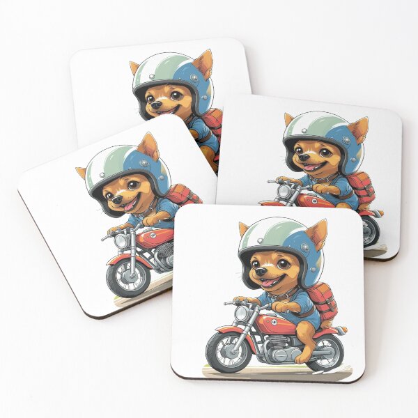 Item preview, Happy Pup on a Motorcycle – Fun Dog Ride Illustration designed and sold by smitke.
