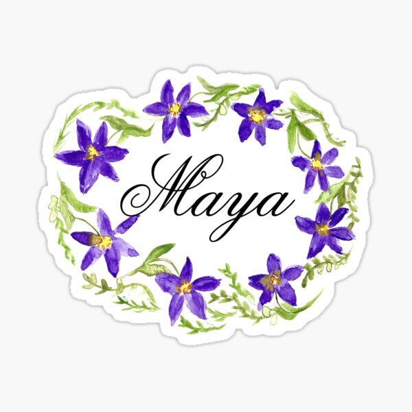 Item preview, Maya name girls Flowers wreath designed and sold by Monika Howarth.