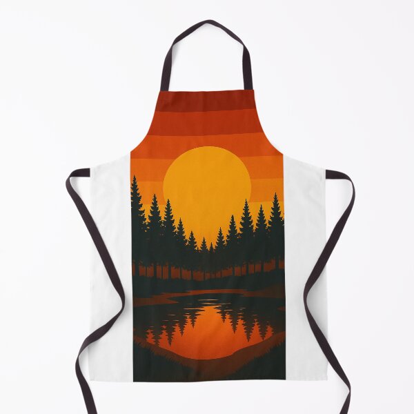 Item preview, Retro Forrest Lake Landscape designed and sold by WauWPrints.