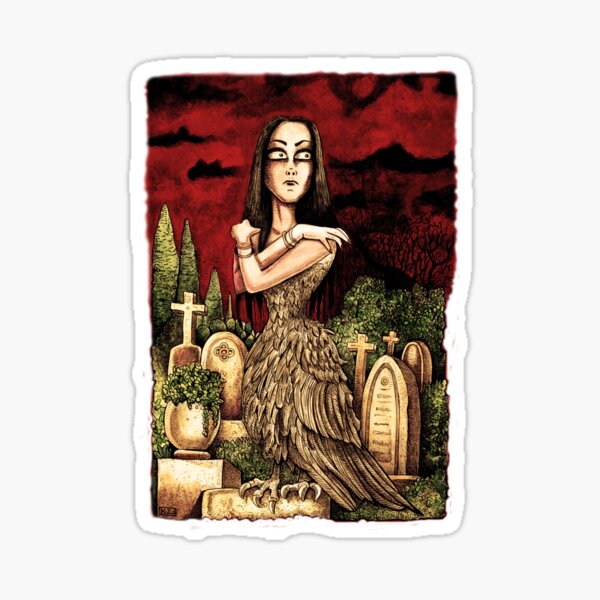 Item preview, A harpy in a cemetery designed and sold by Laurent Cazuguel.
