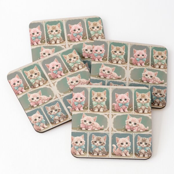 Item preview, Adorable Vintage Kittens with Bows – Sticker Pack - 1 designed and sold by ArtivaNest.