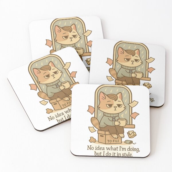 Item preview, Cat staring into space – Sarcastic quote with coffee and style designed and sold by Arteola Studio.