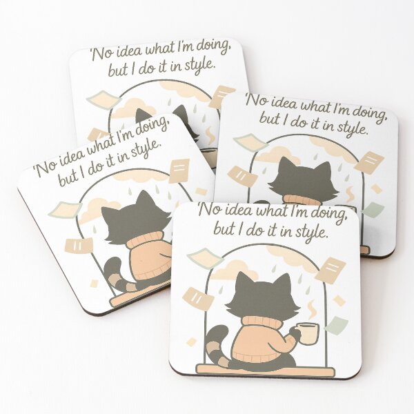 Item preview, Cat staring into space – Sarcastic quote with coffee and style designed and sold by Arteola Studio.
