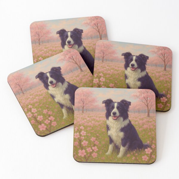 Item preview,  Border Collie Under Cherry Blossoms - Dreamy Dog Nature Scene designed and sold by Nature's Palette.