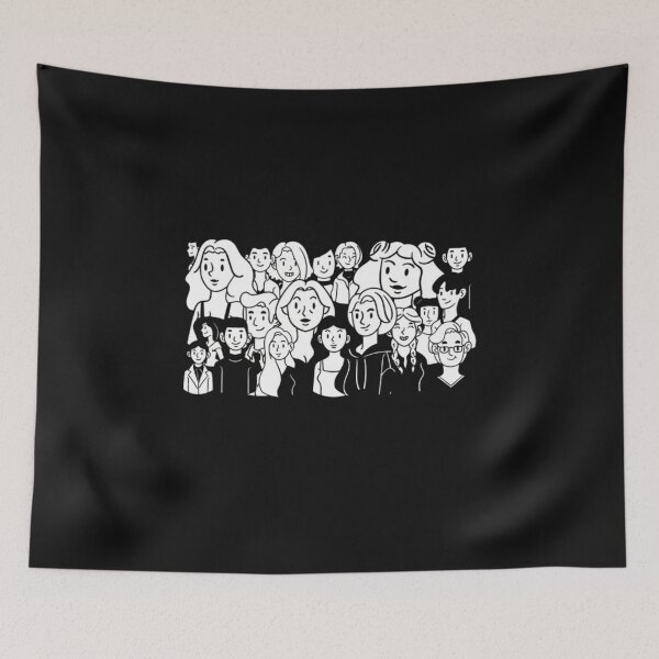 Item preview, black and white faces of people designed and sold by mariana adel.