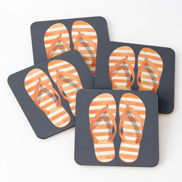 Item preview, Blue and white striped Flip Flops  designed and sold by StudioRedKoala.