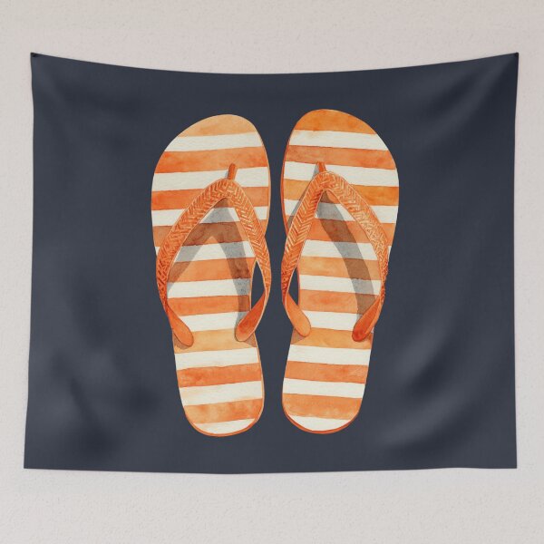 Item preview, Blue and white striped Flip Flops  designed and sold by StudioRedKoala.