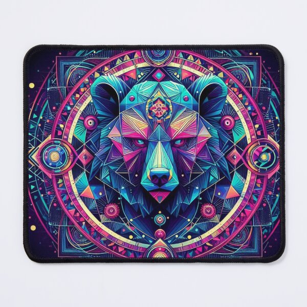 Item preview, Colorful geometric decorative mystic bear designed and sold by Dogandesighn.