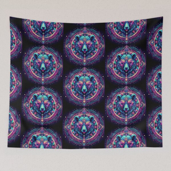 Item preview, Colorful geometric decorative mystic bear designed and sold by Dogandesighn.
