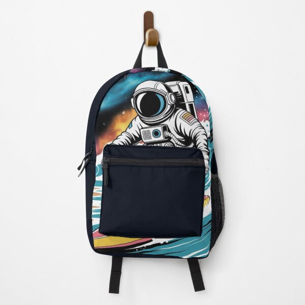 Item preview, Beach astronaut riding wave under cosmic sky designed and sold by VibrArtco.