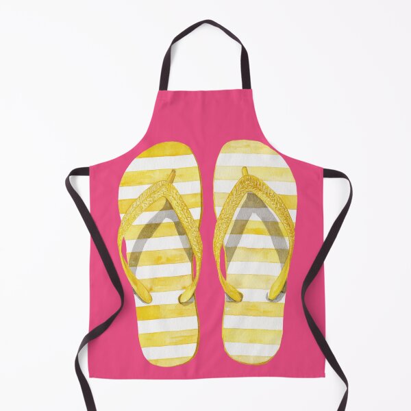 Item preview, Yellow and white striped Flip Flops designed and sold by StudioRedKoala.
