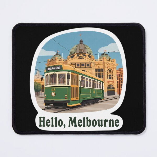 Item preview, Hello, Melbourne!: A Charming and Whimsical Tram Illustration designed and sold by Digital Dreams Arts.