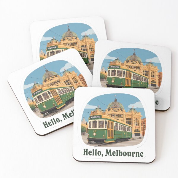 Item preview, Hello, Melbourne!: A Charming and Whimsical Tram Illustration designed and sold by Digital Dreams Arts.