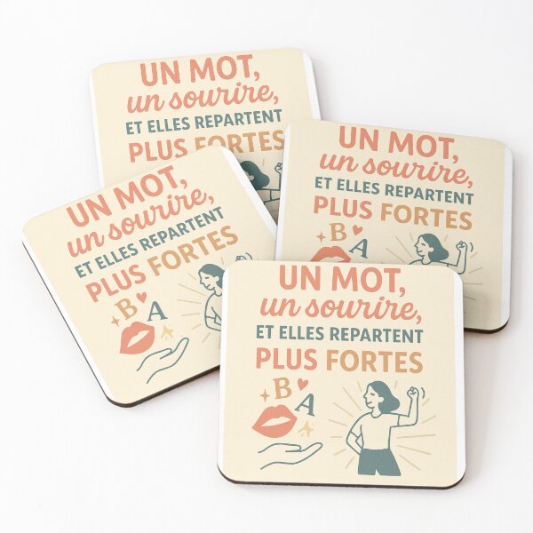 Aperçu de l'œuvre Un mot, un sourire… et elles repartent plus fortes. créée et vendue par JeviStudio, GrayArtworks, JEVIworld…).