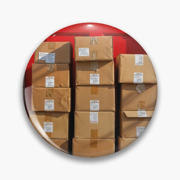 Item preview, Cardboard Boxes Stacked In Front of a Red Door designed and sold by Maria Dryfhout.