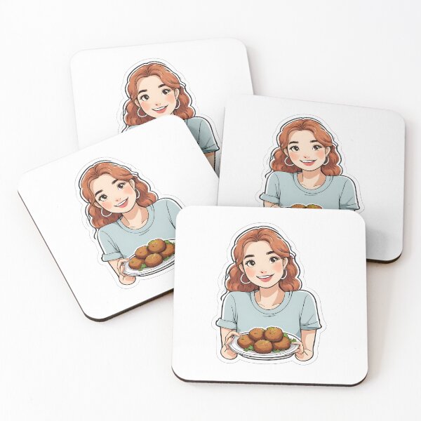 Item preview,  Illustration of a young woman with falafels designed and sold by simaso.