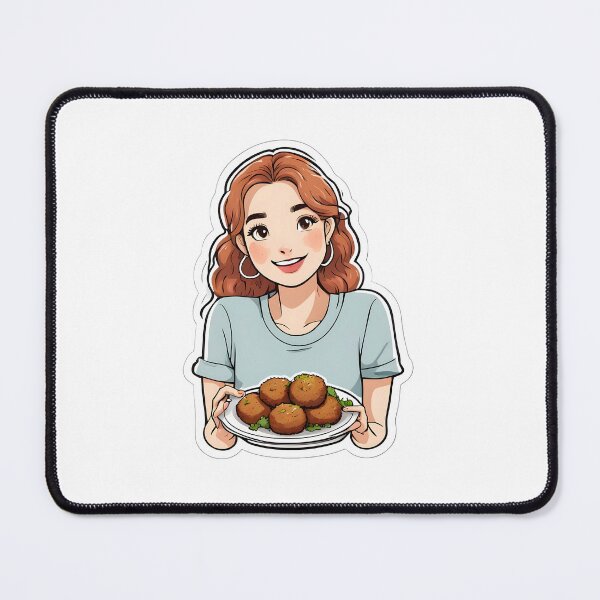 Item preview, Illustration of a young woman with falafels designed and sold by simaso.