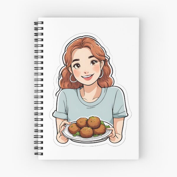 Item preview,  Illustration of a young woman with falafels designed and sold by simaso.